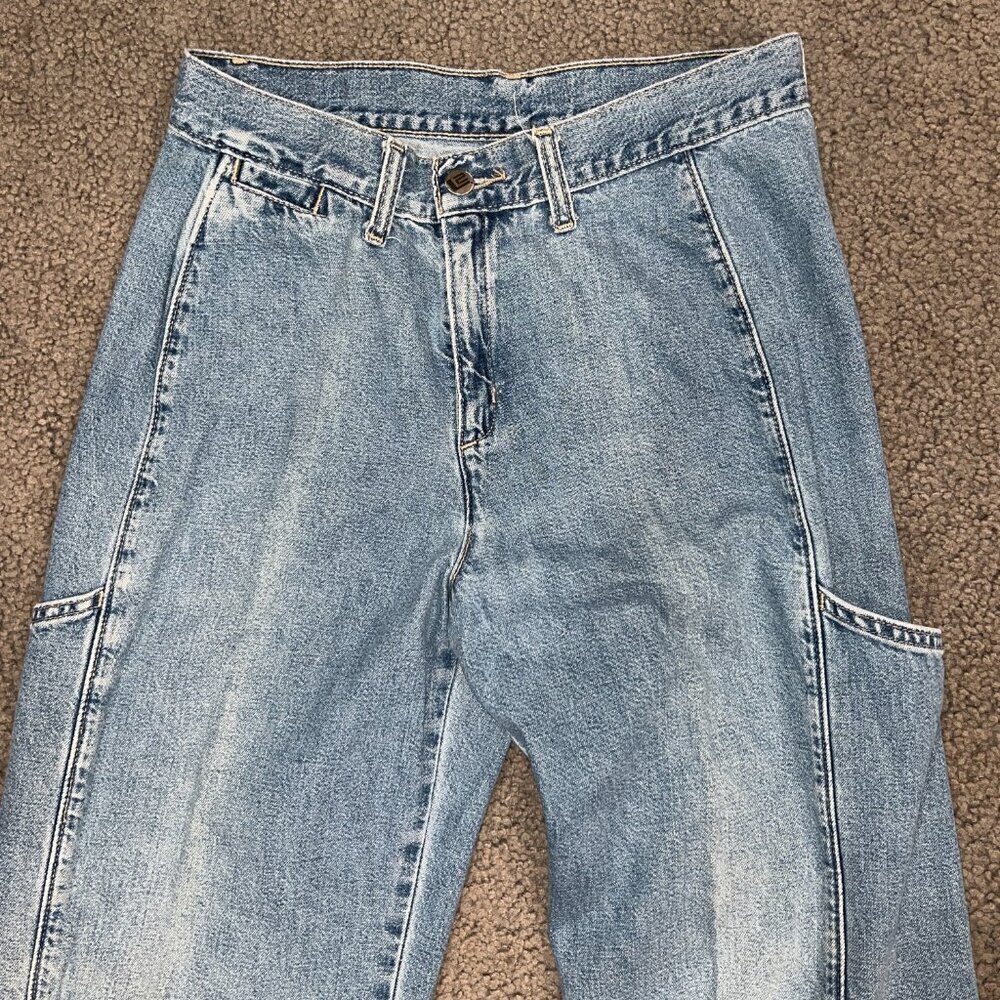 Vintage 90's LEVI'S L2 Baggy Wide Leg High Rise Big Pocket Skater Jeans Jr. 7 - Picture 2 of 16